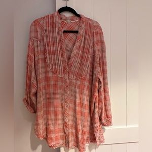 Free People no collar Shirt size M